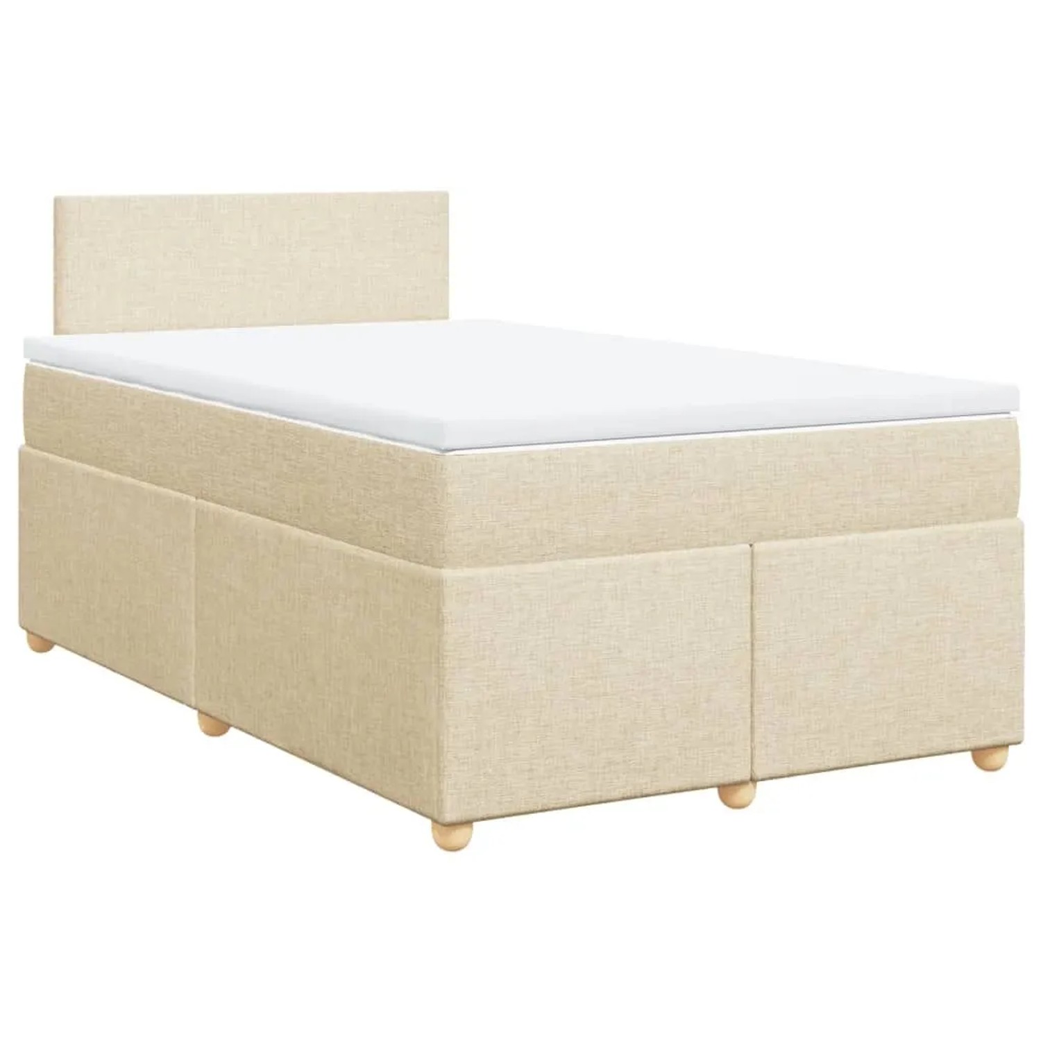 vidaXL Boxspringbett mit Matratze Creme 120x190 cm Stoff 3286617 günstig online kaufen
