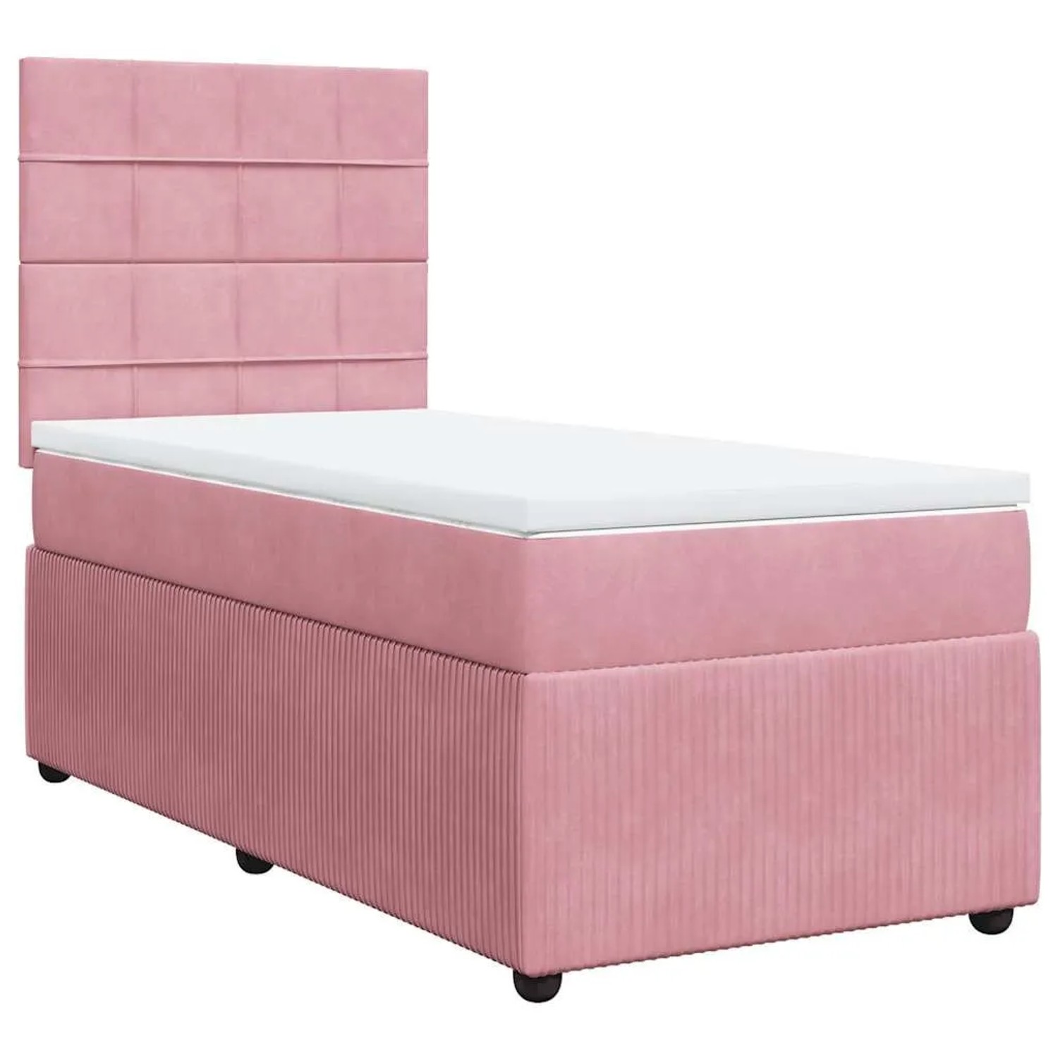 vidaXL Boxspringbett mit Matratze Rosa 90x200 cm Samt 3294543 günstig online kaufen
