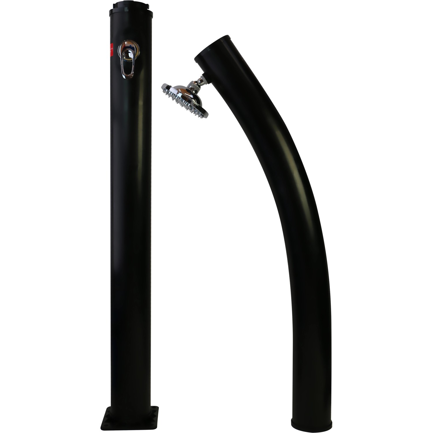 Summer Fun Solardusche Menorca, 20 l, geteilt. Schwarze Outdoor Dusche mit Duschkopf und Fußdusche.