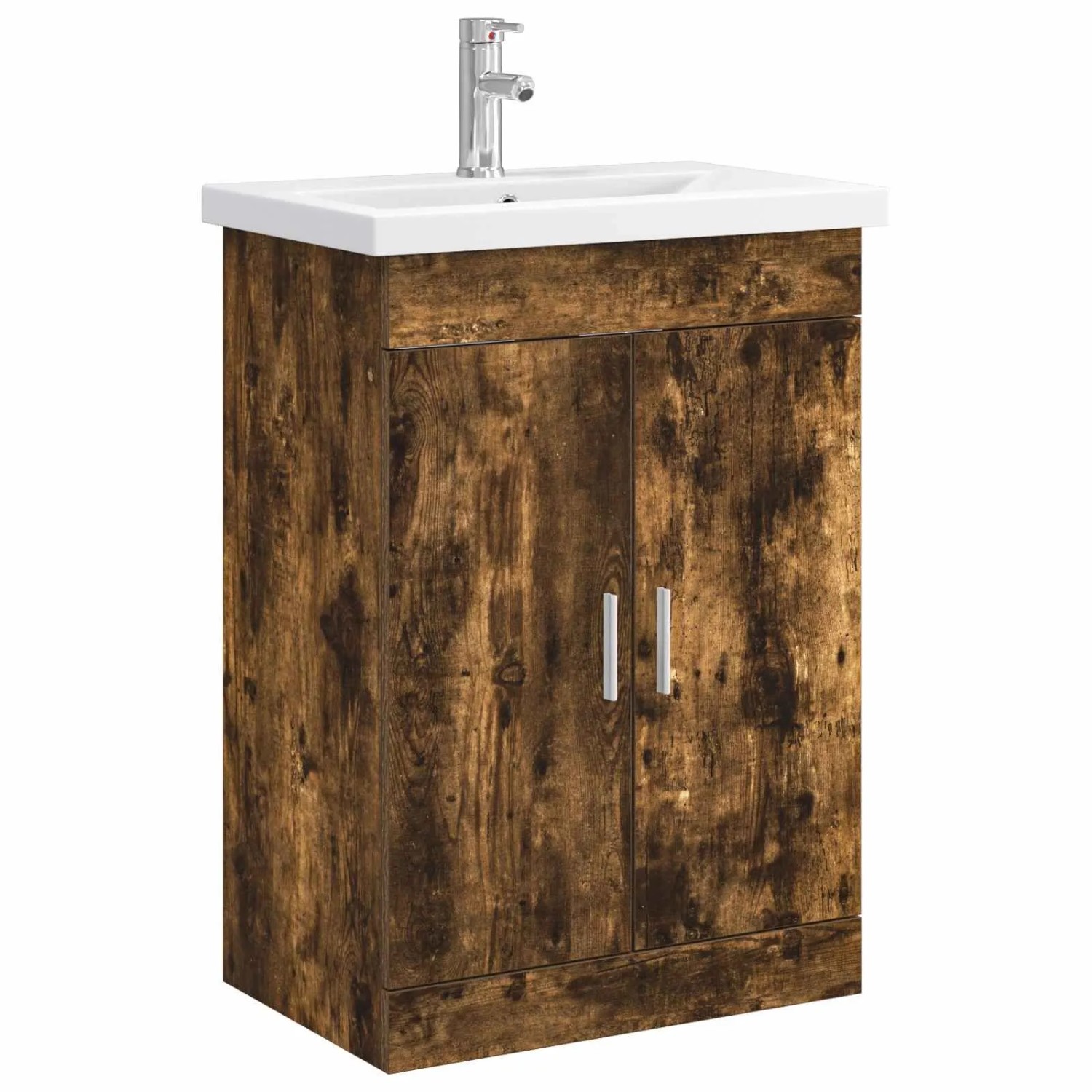vidaXL Badezimmermöbel-Set Geräucherte Eiche 61 x 40 x 84,5 cm 3404354