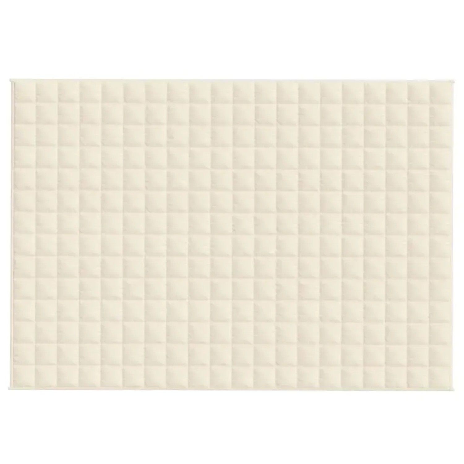 Hellcremefarbene vidaXL Gewichtsdecke (135x200 cm, 10 kg) mit quadratischer Steppung.