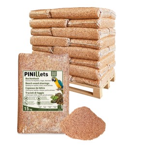 PINI Buchenhack 330 kg Staubfreie Hygienische Einstreu Fein Terrarium Vögel