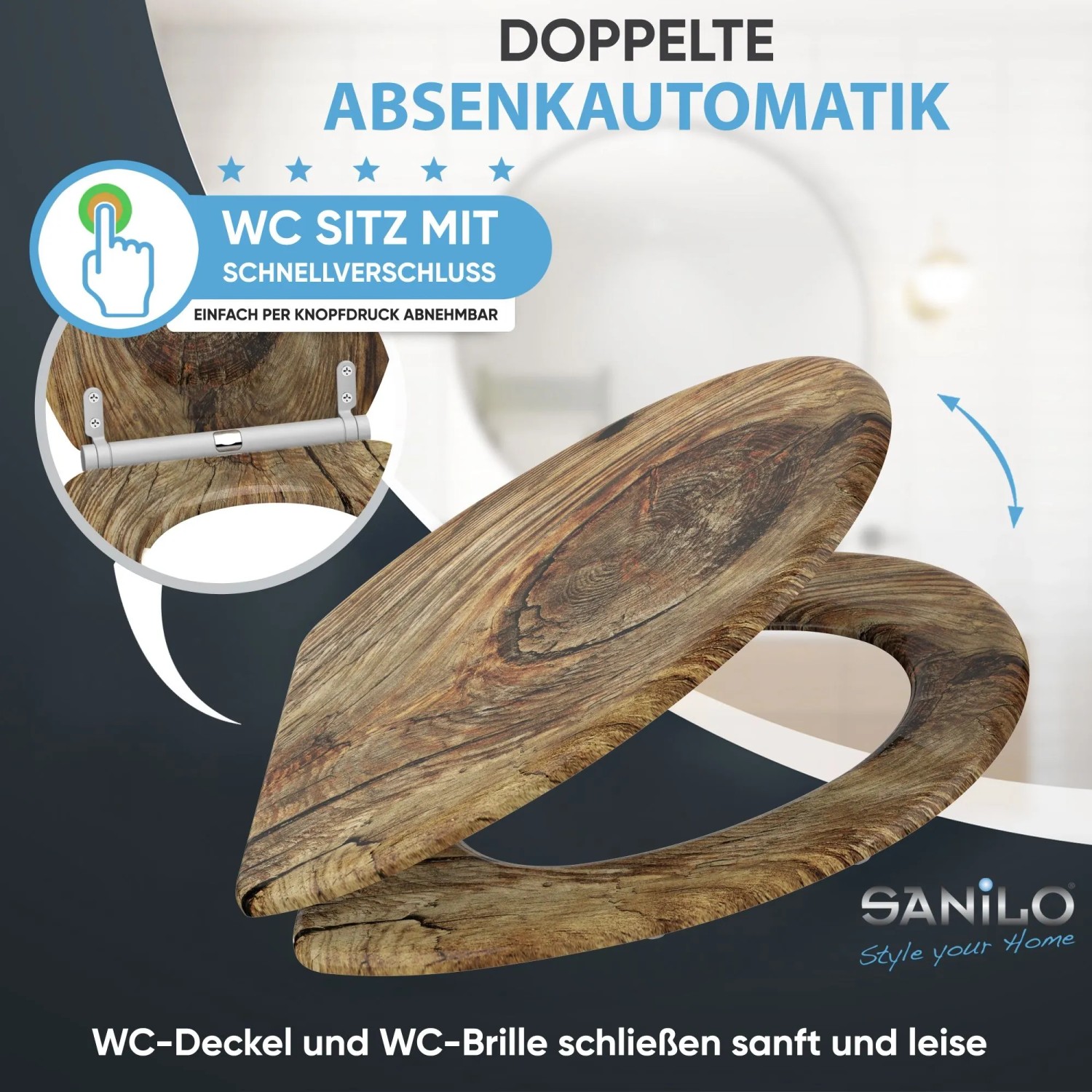 Sanilo WC Sitz Absenkautomatik Holz kaufen bei OBI