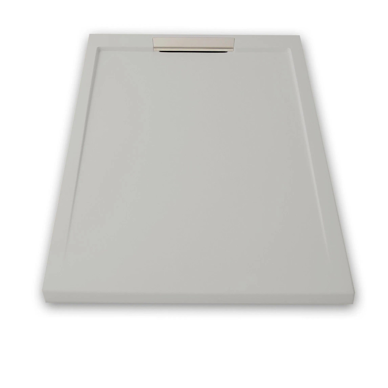 Mirlo Mineralguss Duschwanne Extra Flach Lux  Grau Ablaufschutz Chrom Ablaufschutz Chrom 90x150cm
