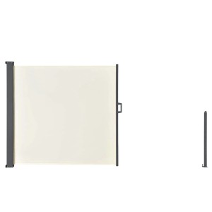 Beige Juskys Seitenmarkise Dubai 300x180cm als Sicht- und Windschutz für Terrasse und Balkon.