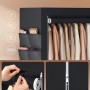 Songmics Textil-Kleiderschrank, 167x170x45 cm, schwarz, mit Hängefächern und Seitentaschen.