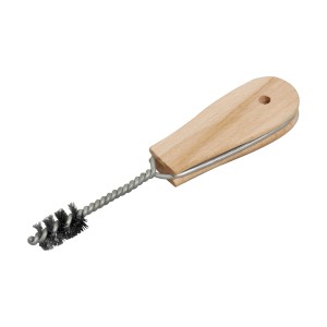 LUX Kupferrohrrundbürste 18 mm mit Holzgriff zum Entgraten von Rohren.