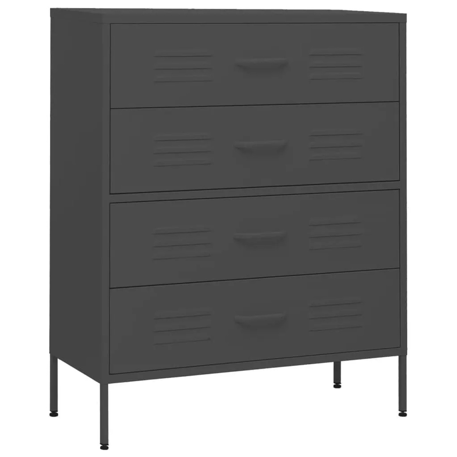 vidaXL Kommode Anthrazit 80x35x101,5 cm Stahl 336204