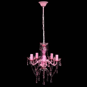 vidaXL Kronleuchter 5 Glühbirnen Rosa 240310