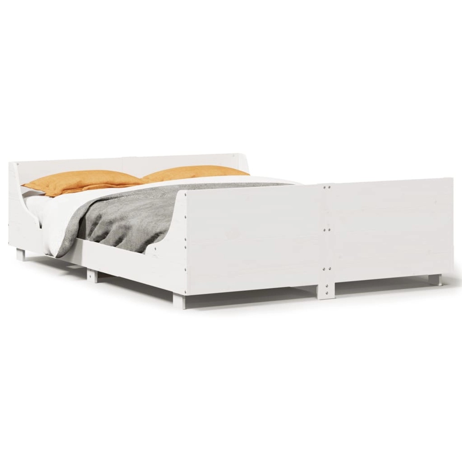 vidaXL Massivholzbett ohne Matratze Weiß 140x200 cm Kiefernholz 3302283 günstig online kaufen