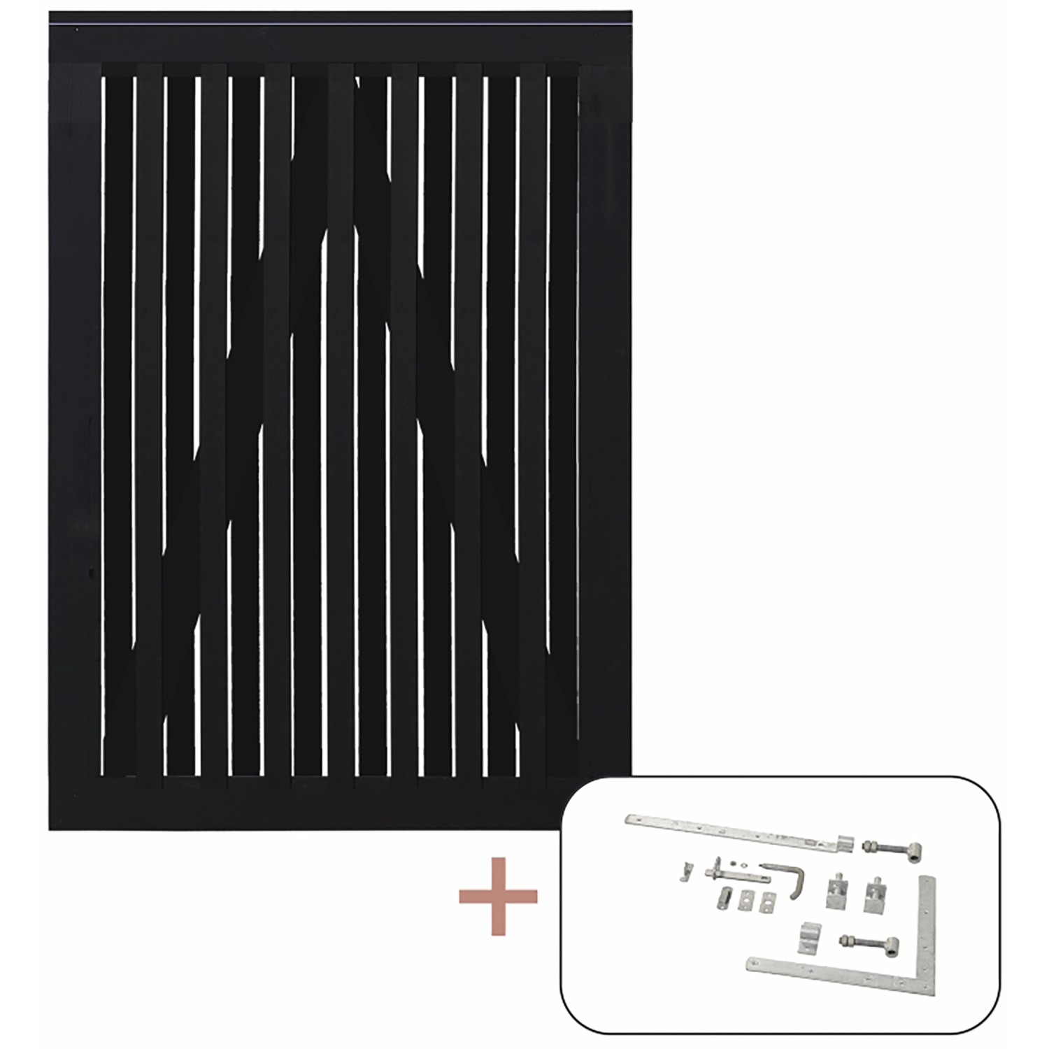 Einzeltor Nagano Nadelholz Schwarz 100 cm x 140 cm günstig online kaufen