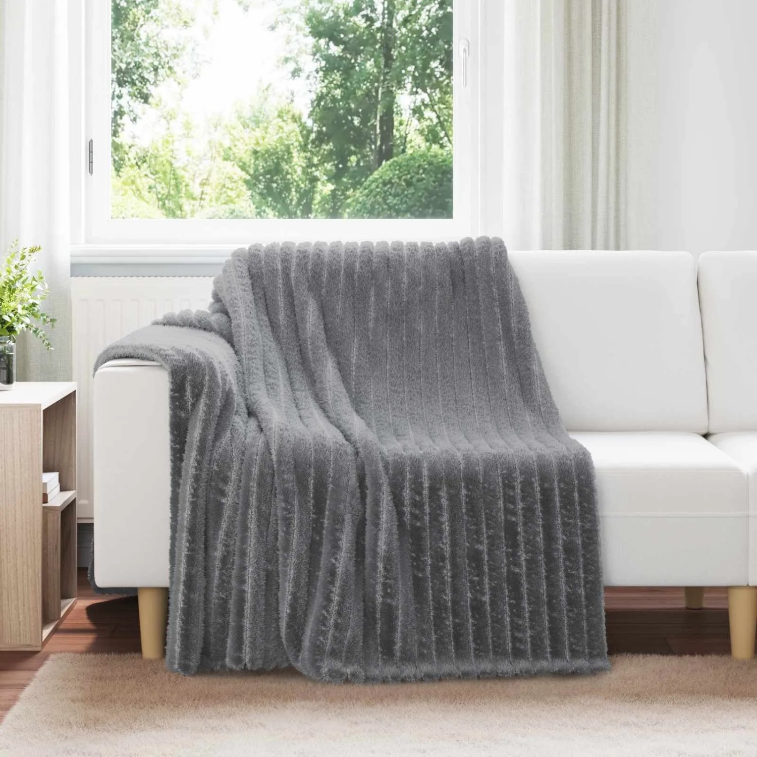 vidaXL Überwurfdecke Dunkelgrau 200 x 150 cm Fleece 42016830_2