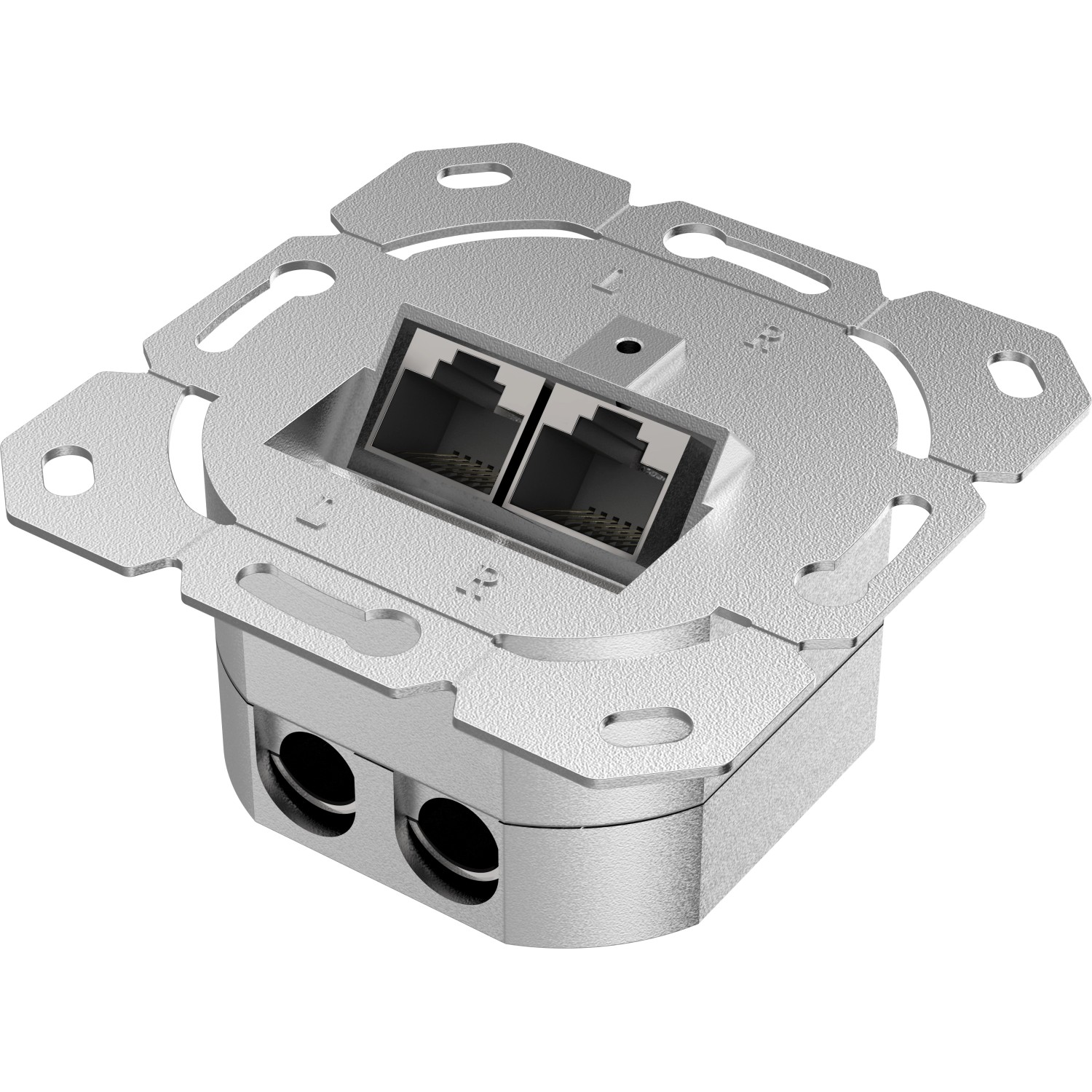 Hama Netzwerkdose CAT 6A, 2-Port Unterputzdose für 10 Gbit/s, geschirmt.