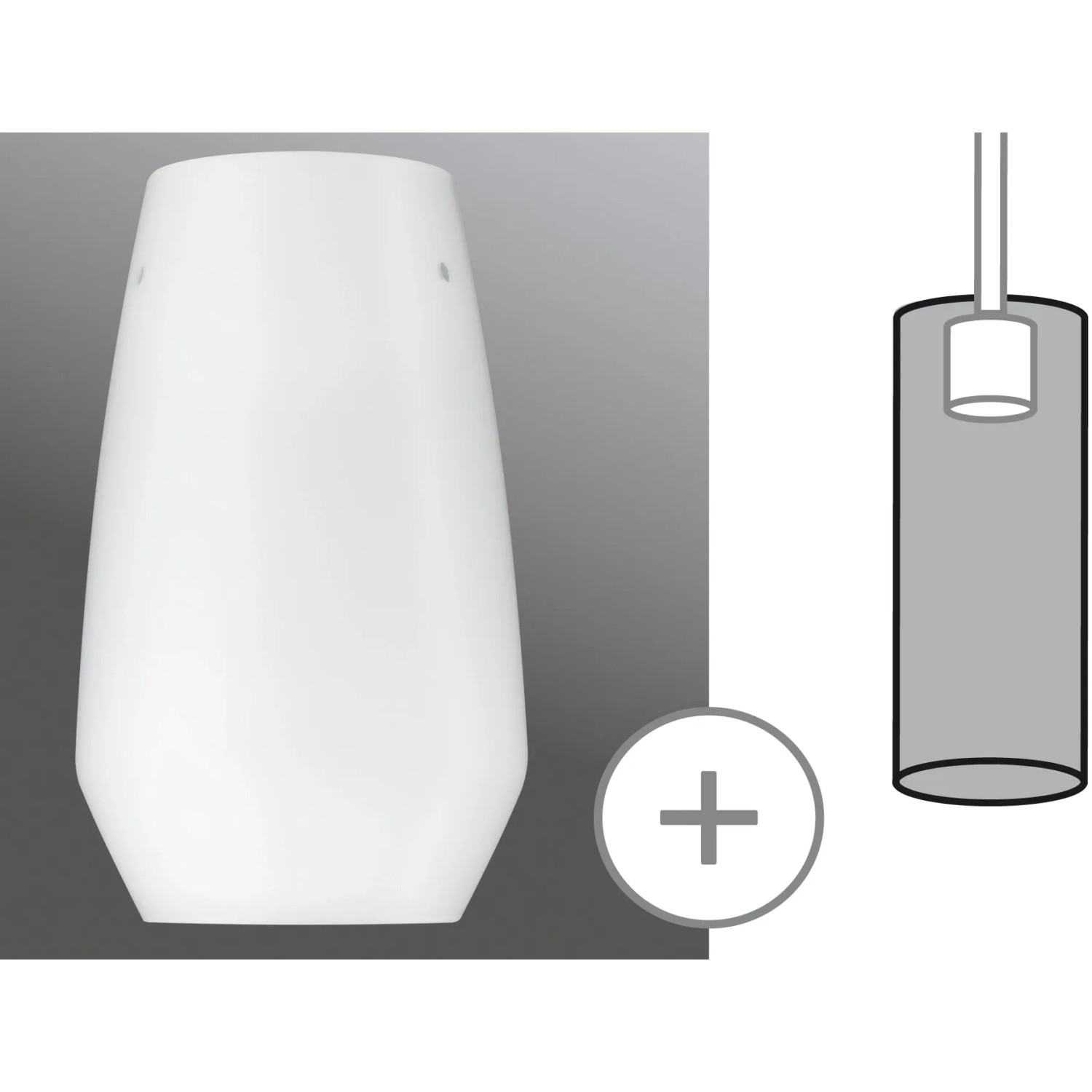Paulmann URail Lampenschirm Vento aus Opalglas, Ø 17cm für Schienensysteme.