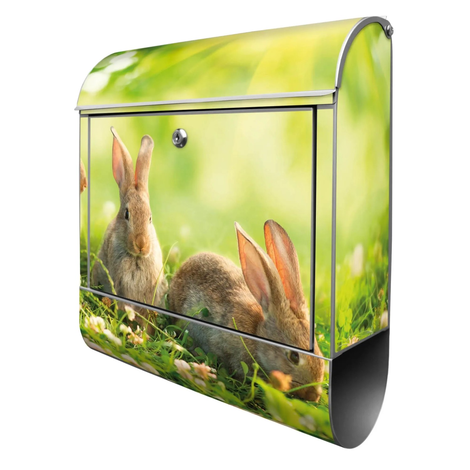 Banjado Design Briefkasten Silber Pulverbeschichtet 39x47x14cm 2 Schlüssel günstig online kaufen