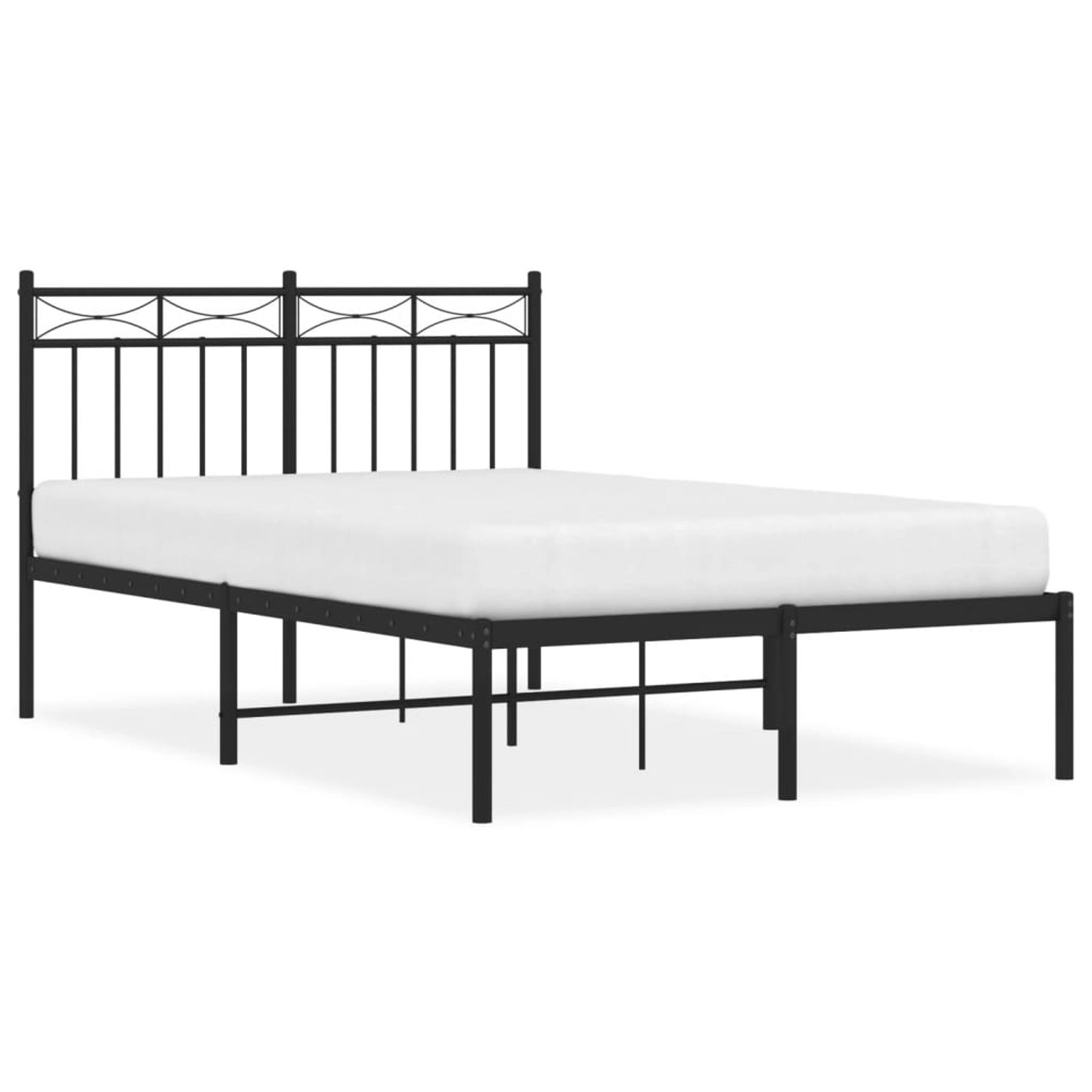 vidaXL Bettgestell mit Kopfteil Metall Schwarz 120x190 cm Modell 151908810 günstig online kaufen