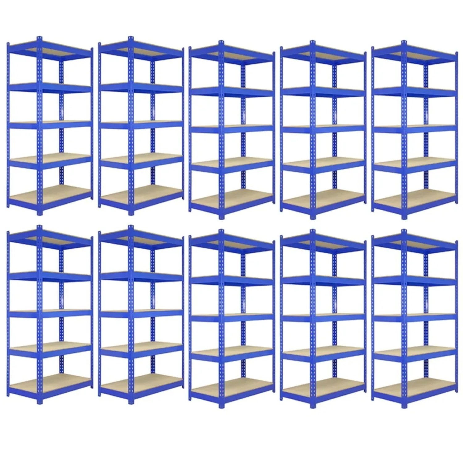 Monstershop 10 x T-Rax Lagerregal Blau - 120cm x 45cm x 180cm