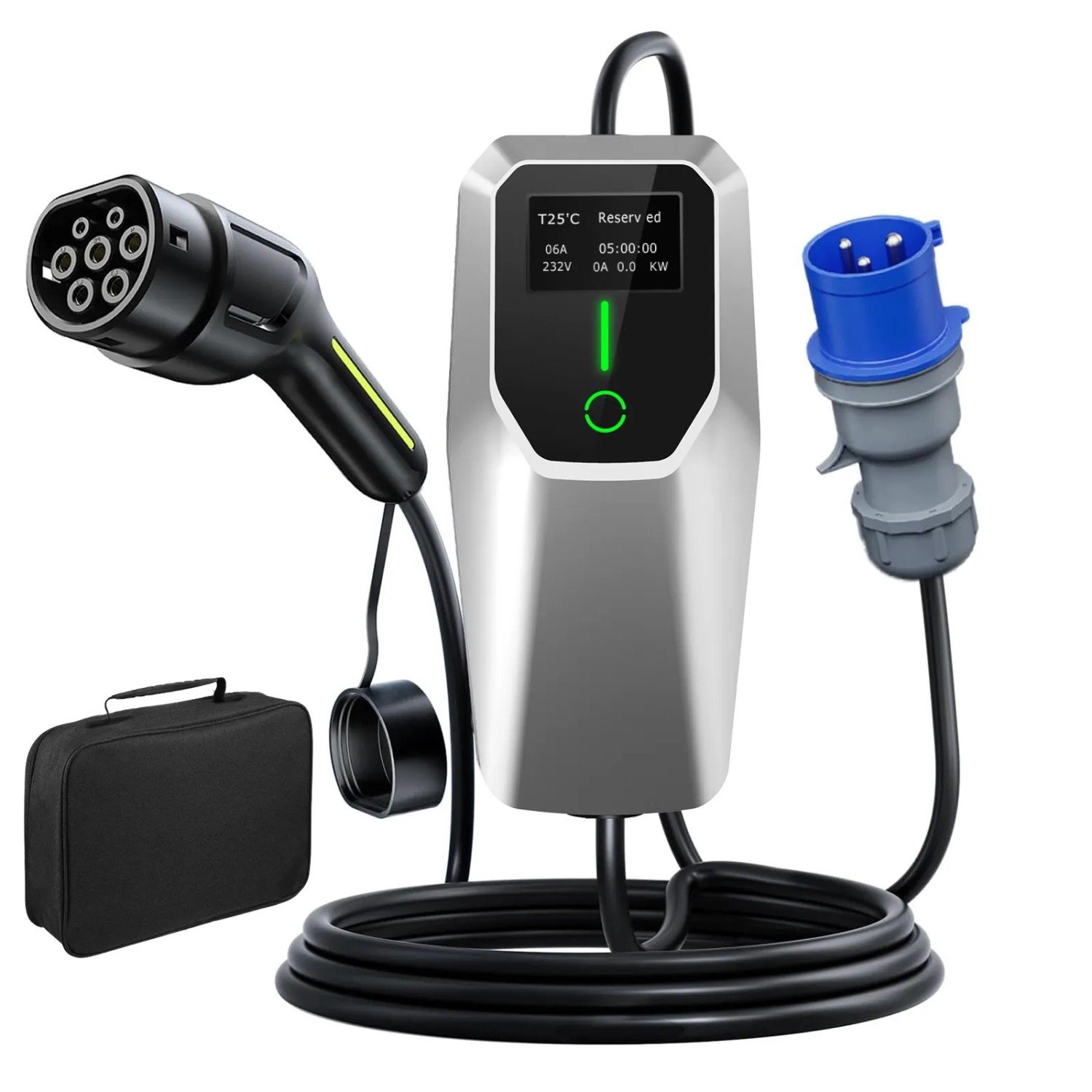 Junsun Typ 2 1P 6A To 32A 7Kw 5M Ev Ladegerät Mit Tasche Für TESLA VW Unter Anderem
