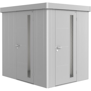 Biohort Zusatztür für Gerätehaus Neo, silber-metallic, mit Drückergarnitur und Zylinder.
