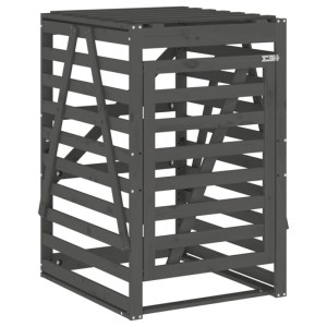 DELUKE 1er Mülltonnenbox Kiefernholz BOUMI 84x90x128,5cm Grau Mülltonnenverkleidung Für 1 Tonne Müllbox Aus Holz