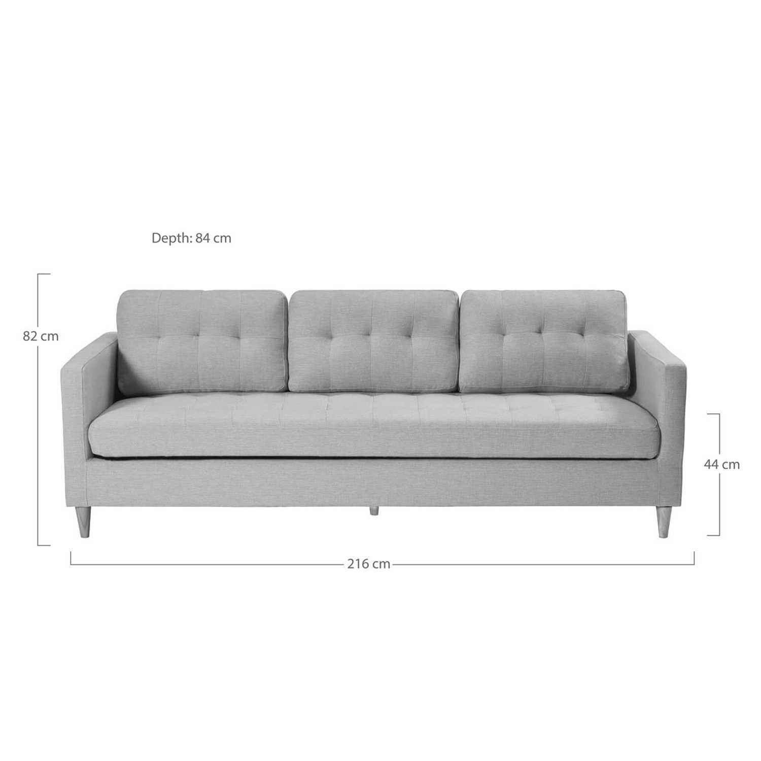 ebuy24 Sofa Marino, 3-Sitzer, sandfarben, Samt. Wohnzimmercouch mit Maßen.