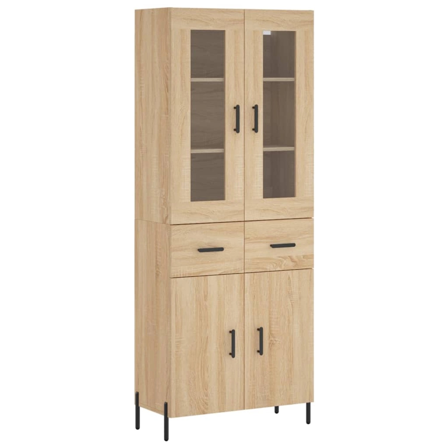 vidaXL Highboard Sonoma-Eiche 69,5x34x180 cm Holzwerkstoff 3198540