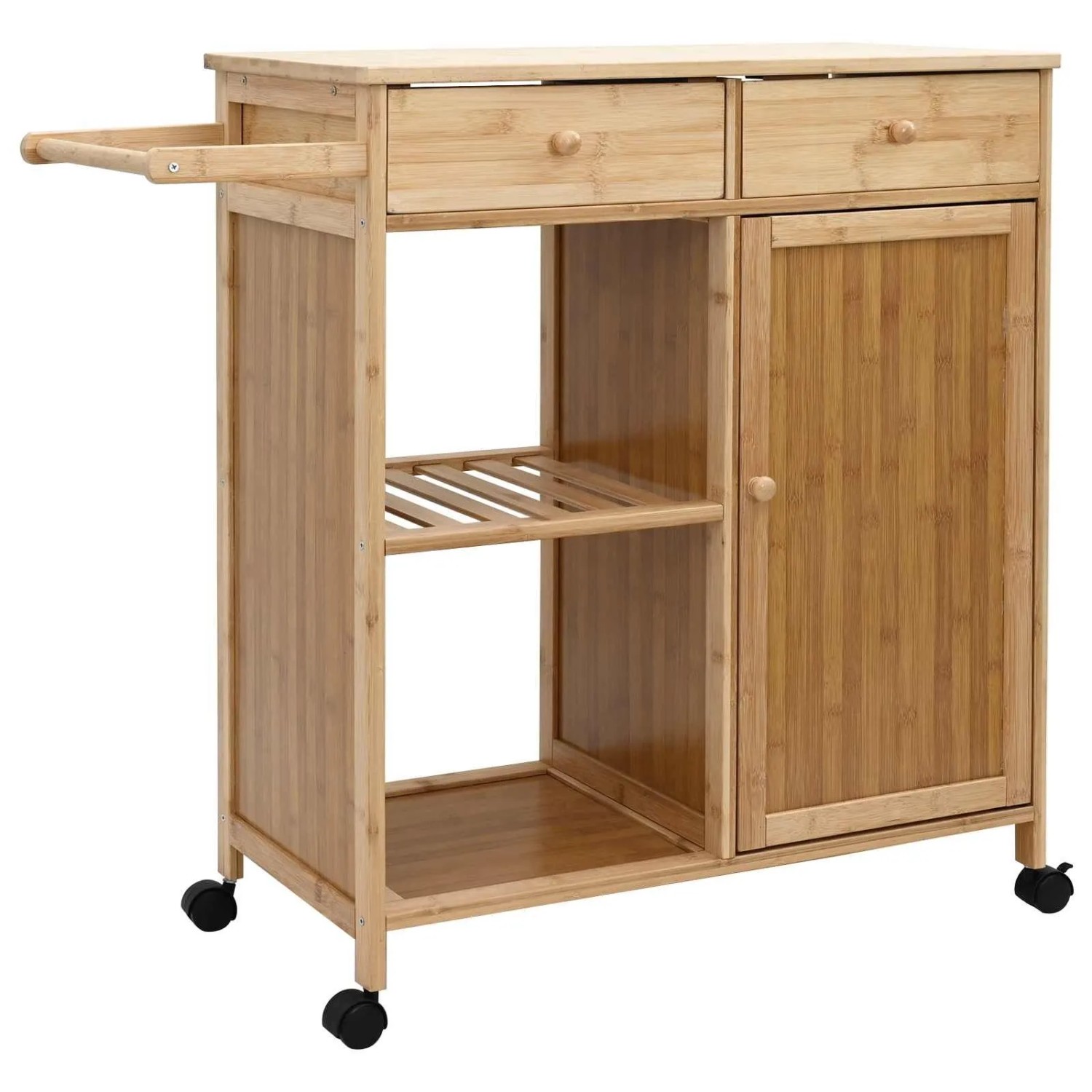 vidaXL Küchenwagen mit Rädern Natur 90,5 x 36 x 86,5 cm Bambus 42028293