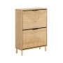 SoBuy Schuhschrank Schmal Schuhkommode mit 2 Klappen in Holzoptik 60x83x24cm FSR200-II-N