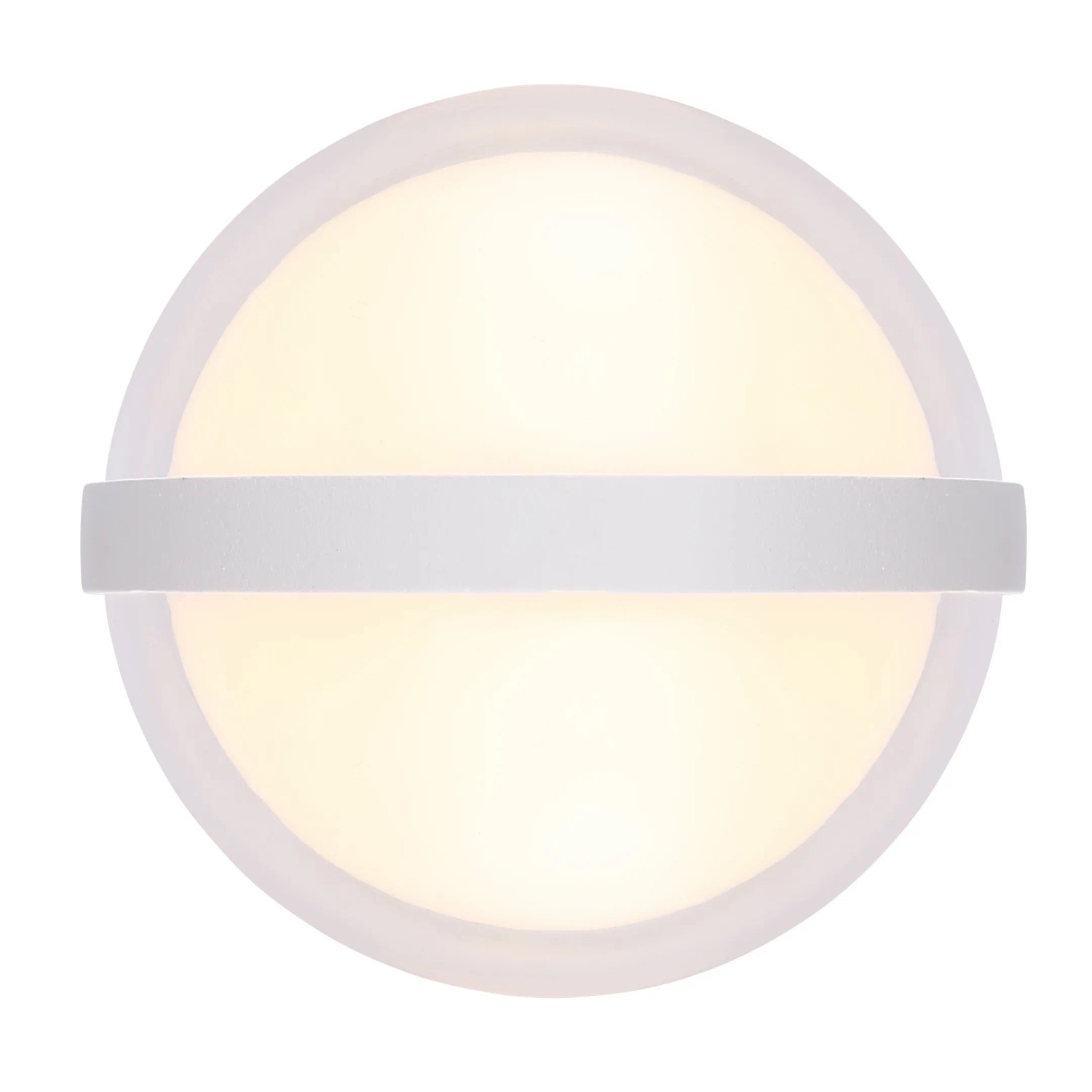 Weiße, runde Globo Außenleuchte Illi aus Aluminium, Ø 11 cm, für die Wand.