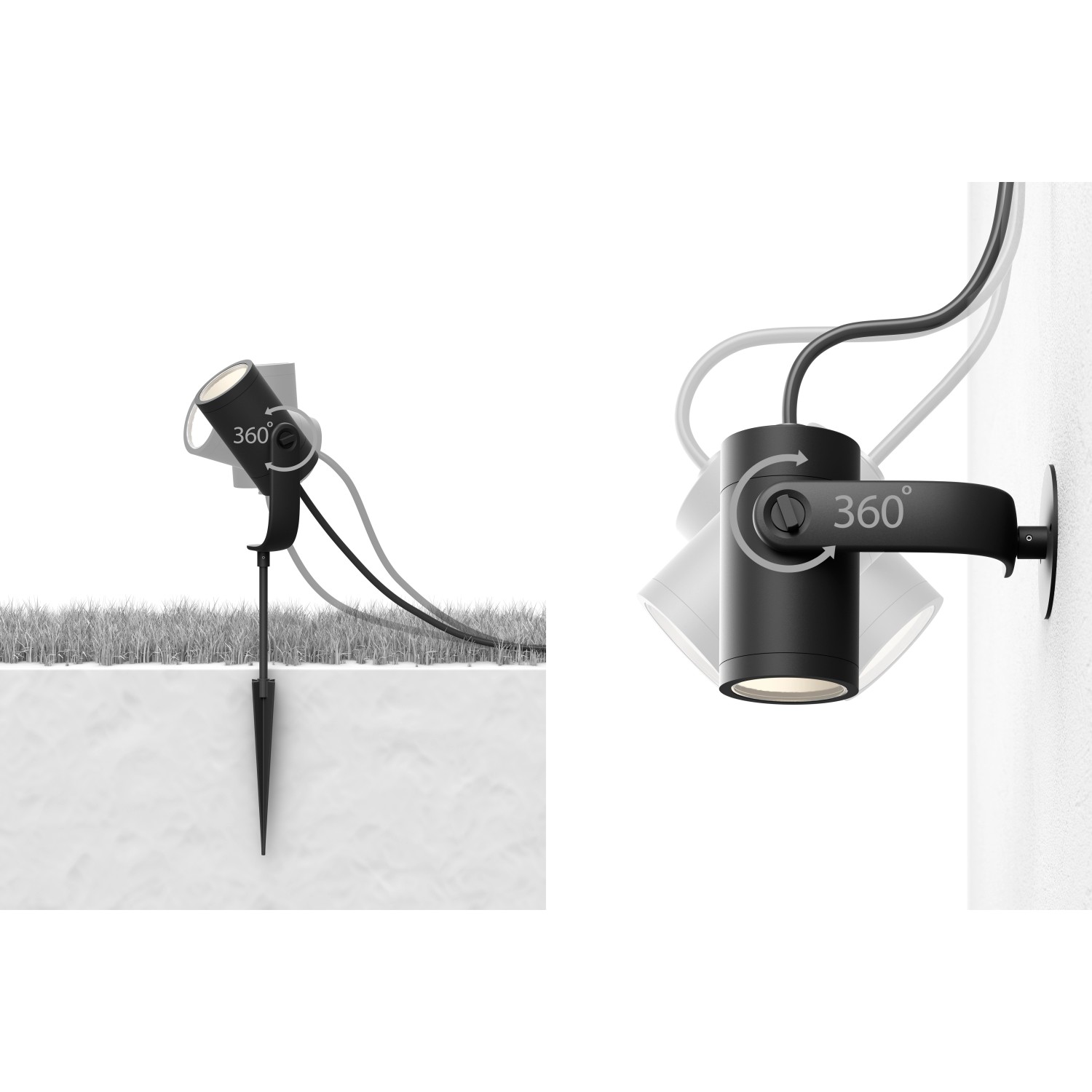Philips Hue Lily LED-Spot, 1-flammig, schwarz, für den Garten, flexible Montage, erweiterbar.