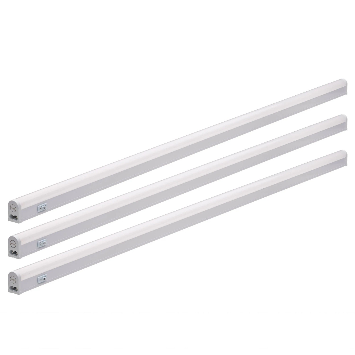 Oktaplex Riga 3er Set Unterbauleuchte Küche LED 114 cm 18W Warmweiß 3000K Verkettbar bis 12 Leuchten mit Schalter Weiß