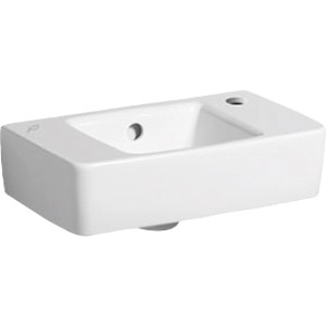 Geberit Renova Plan Handwaschbecken, 40 cm, Weiß, mit Hahnloch und KeraTect Beschichtung.
