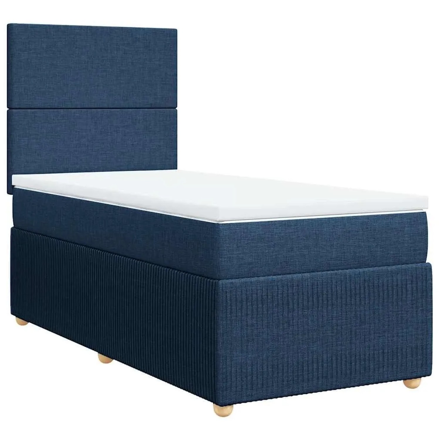vidaXL Boxspringbett mit Matratze Blau 100x200 cm Stoff 3291966