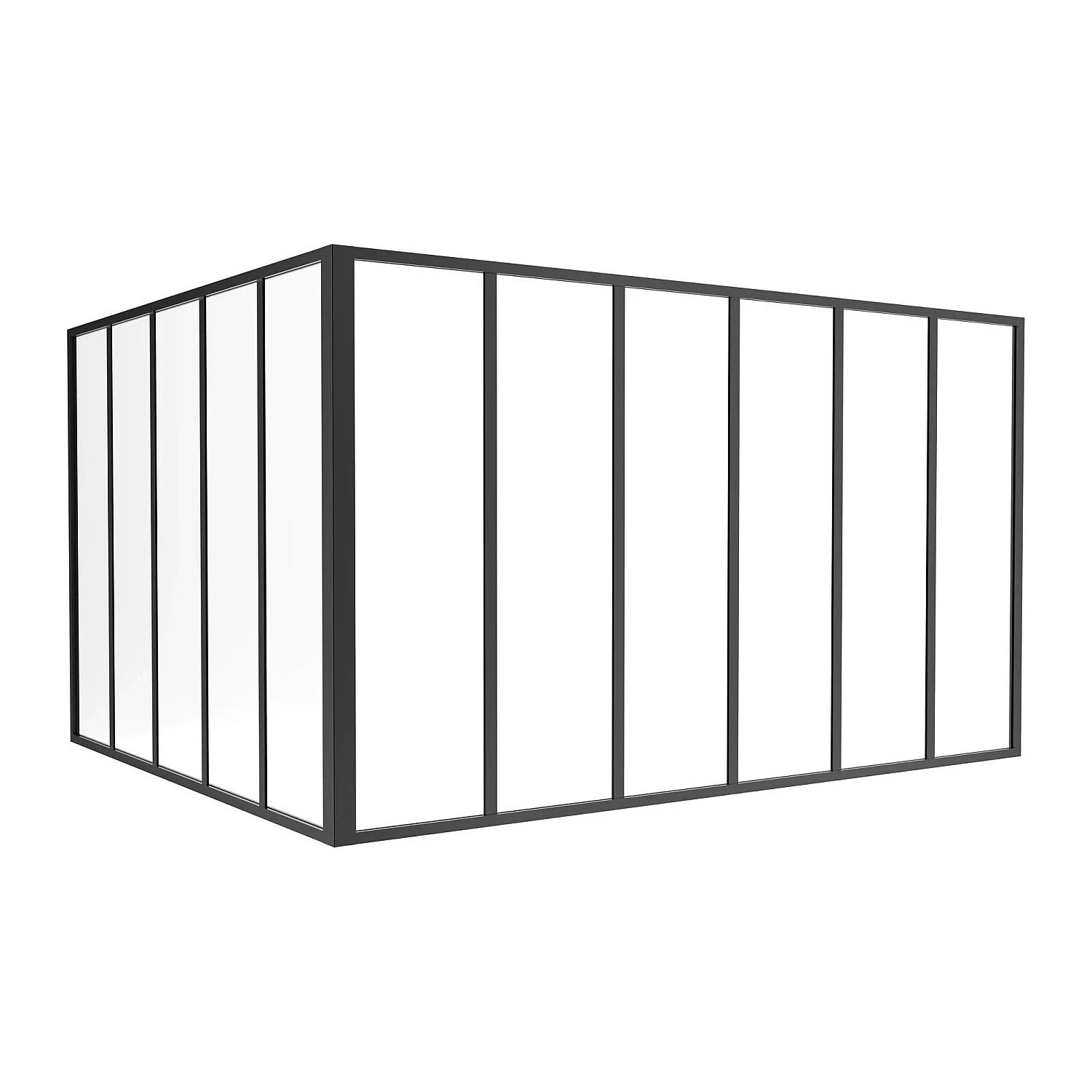 Vente-unique Glaswand Bayview Schwarz 180 cm