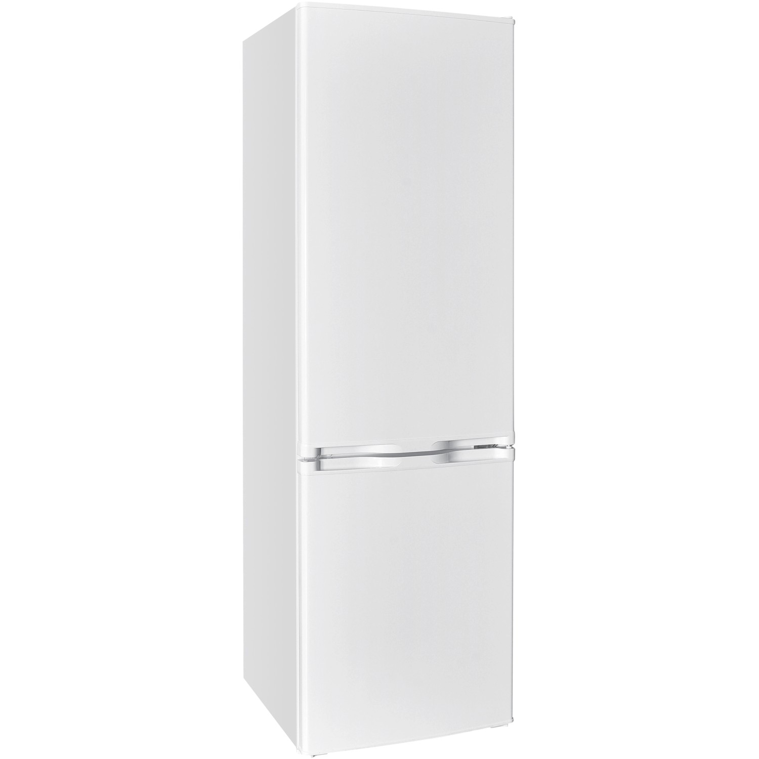 Weiße PKM Kühl-Gefrierkombination KG240EW mit Griffmulde und Energieeffizienzklasse E.