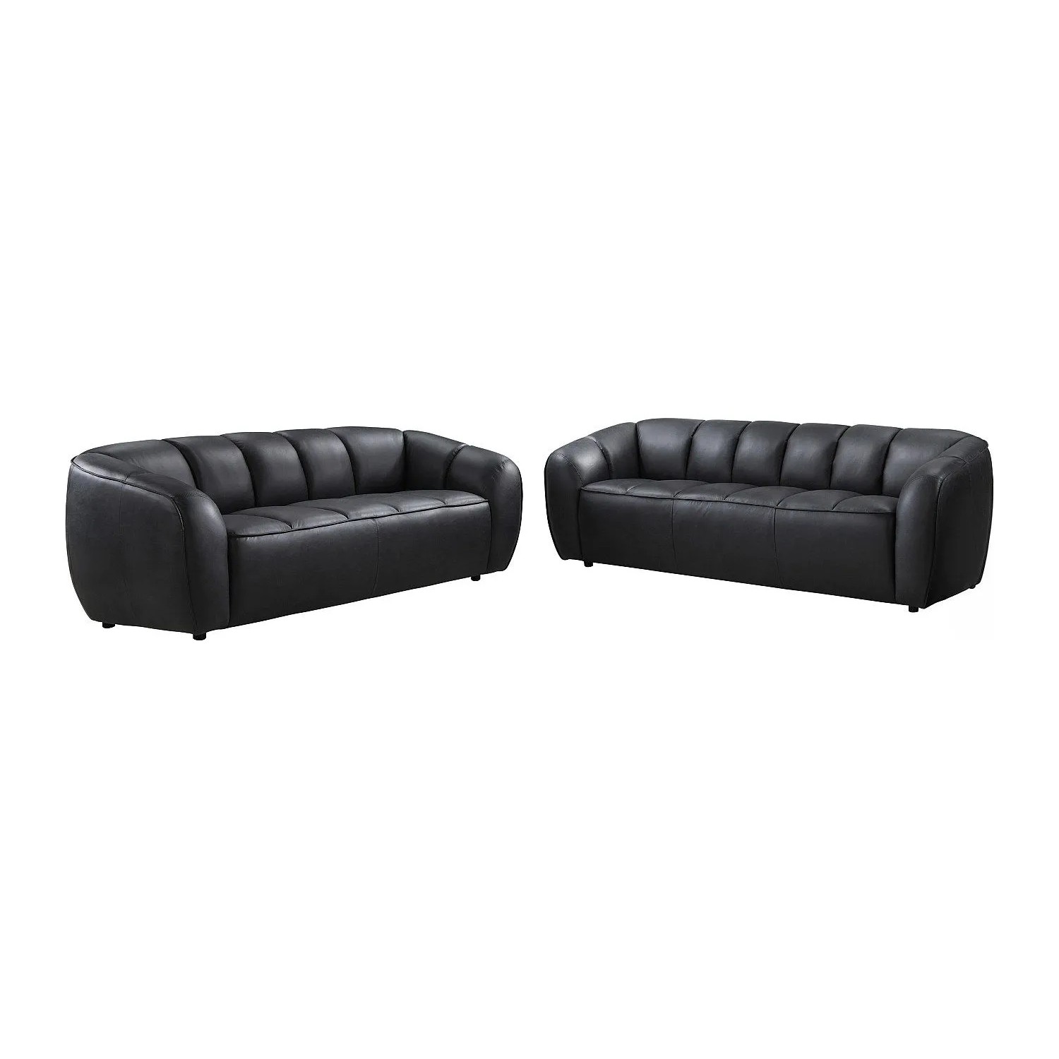 Vente-unique Couchgarnitur Pradoni Schwarz 202.5 cm  234 cm