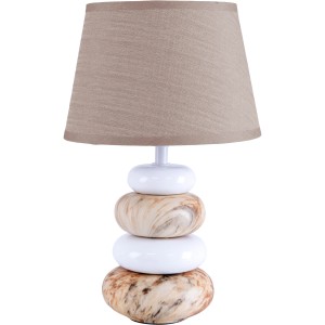 Braune Näve Tischleuchte Stoney aus Keramik, 31 cm hoch, Design-Tischlampe.