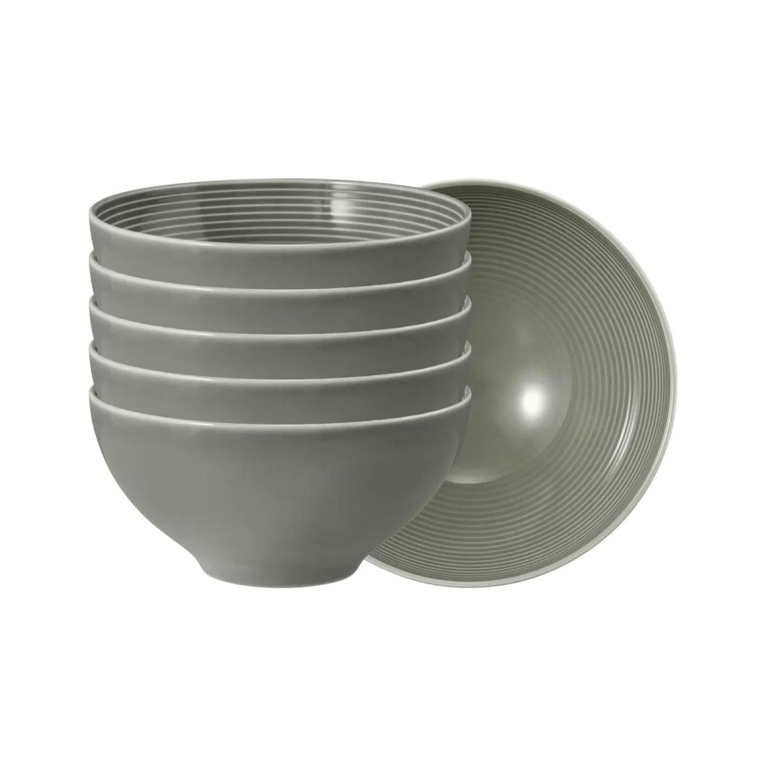 Seltmann Weiden Beat Color Glaze Müslischale 15,7 cm 6er Set Perlgrau