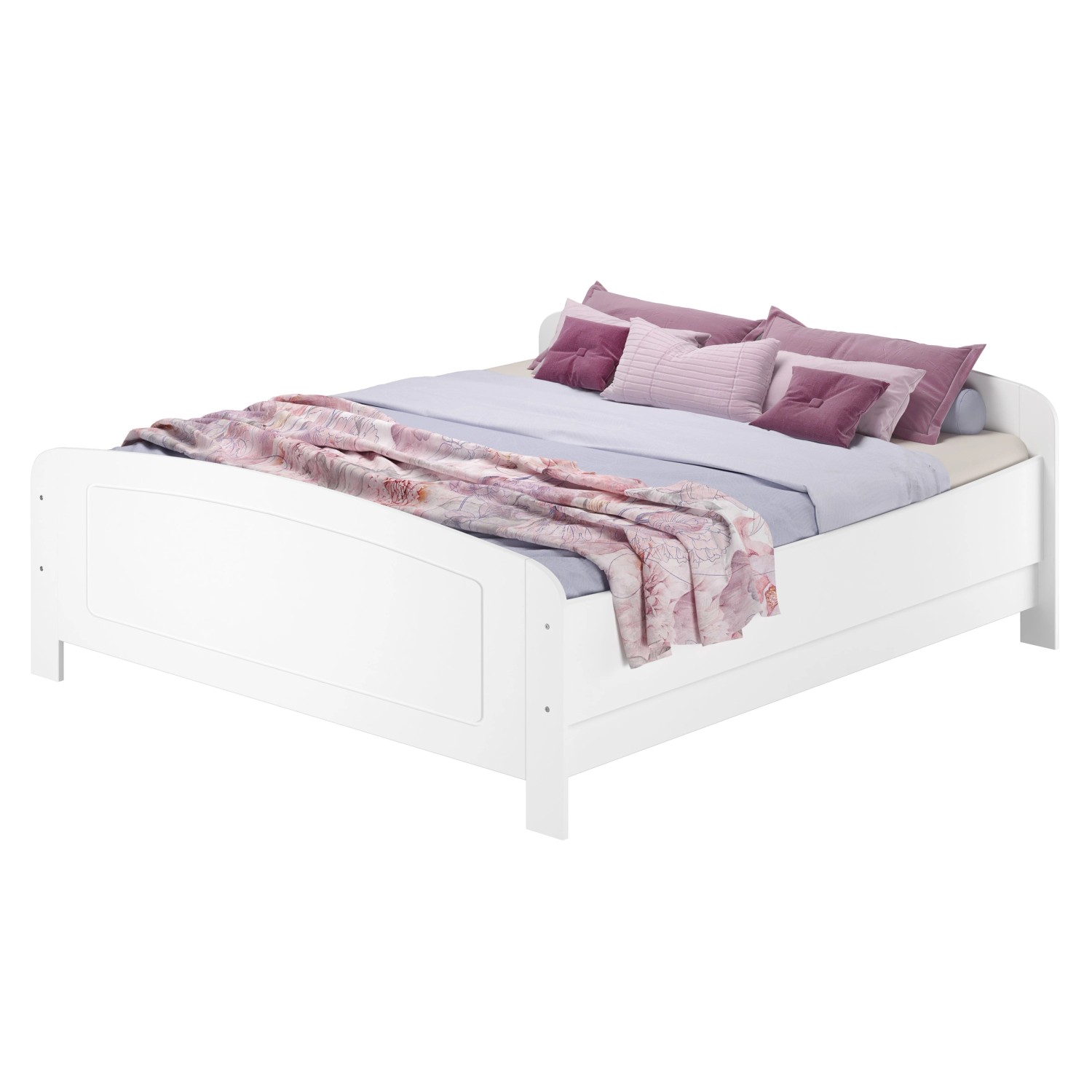 Erst-Holz Ehebett Doppelbett 180x200 Kiefer Weiß Verstellbare Einlegetiefe günstig online kaufen