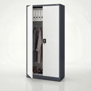 Jan Nowak Mehrzweckschrank Dawid 185 x 90 x 45 cm Anthracite Weiß