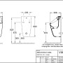 Technische Zeichnung: Villeroy & Boch Architectura Urinal, eckig, Alpinweiß, Maße und Details.