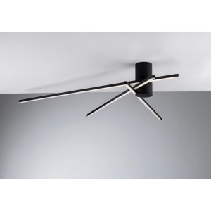 Moderne, schwarze 3-flammige LED Deckenleuchte Shanghai von Luce Design, 100x92cm.