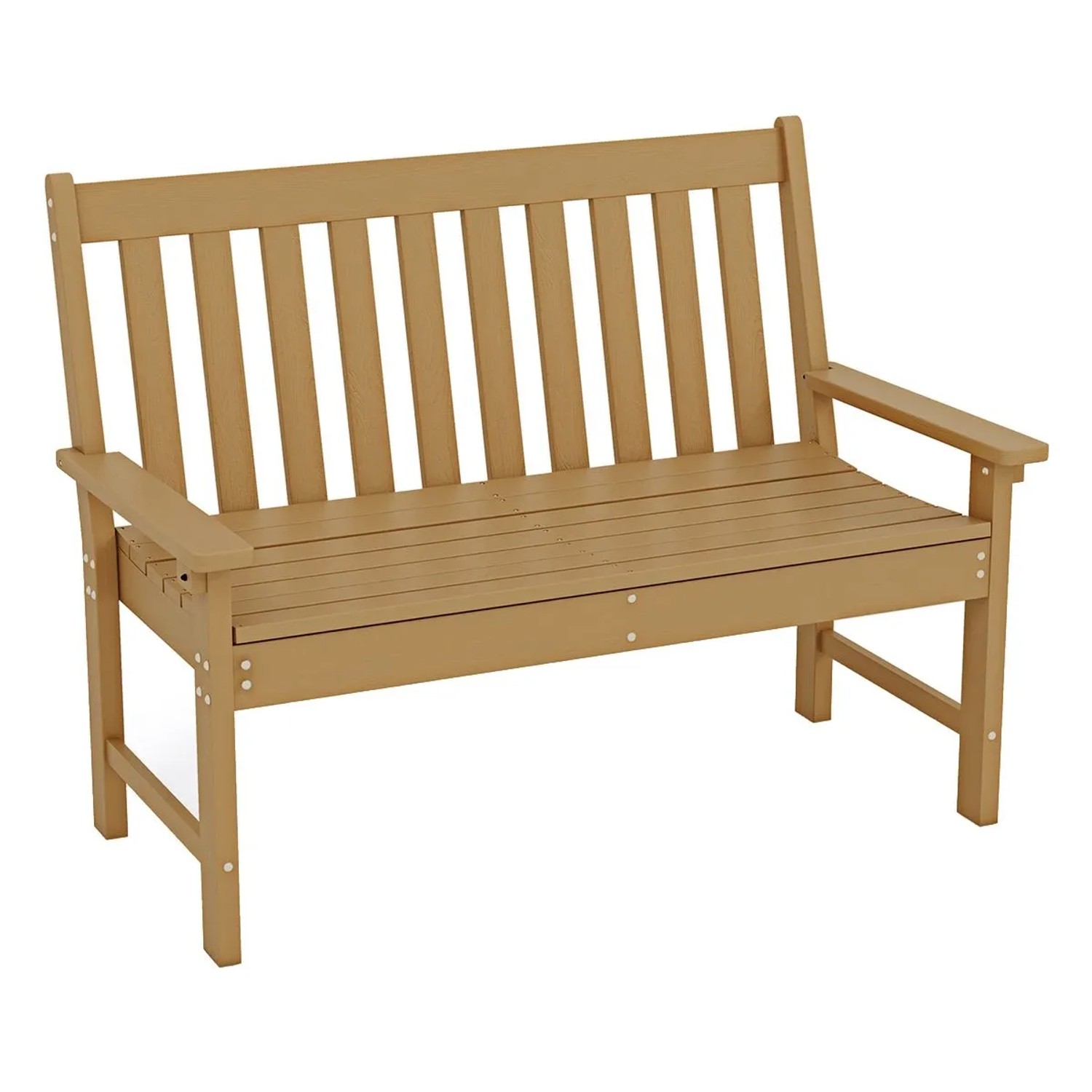 Costway Gartenbank Wetterfest Hdpe 2-3 Sitzer 320 kg Belastbar Teak