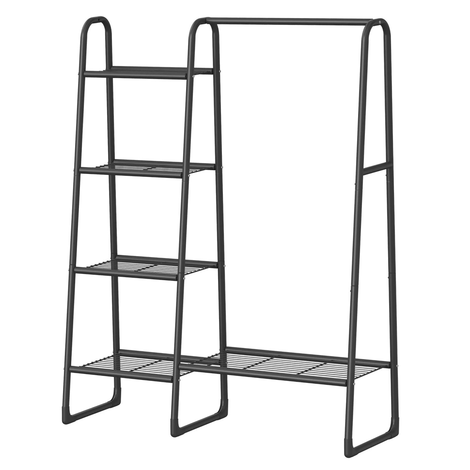 Songmics Kleiderständer mit 5 Ablagen 153,3 cm x 101,7 cm x 40 cm Schwarz