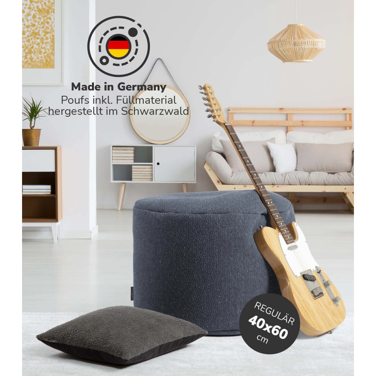 Mokebo Pouf 'Der Flauschige' - Kuscheliger Fußhocker Aus Kunstfell