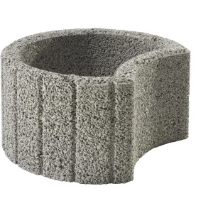 Grauer Pflanzring Groß, ca. 48x25 cm, aus Beton für Hangbefestigung und Gartengestaltung.