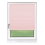 Rosa Plissee 100x210 cm, blickdicht, ohne Bohren am Fenster montiert.
