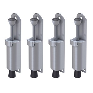 4er Set Basi Türfeststeller TFS 25 in Edelstahl-Optik zur Tür-Montage.