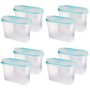 8er Pack Bestlivings Frischhaltebox Schüttdose 1,4L, transparent mit türkisfarbenem Deckel.
