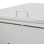 Detailaufnahme: vidaXL Mülltonnenbox für 4 Tonnen, Edelstahl, mit Griff und Belüftungsöffnungen.